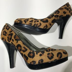 Alfani calf hair leopard print pumps size 7.5